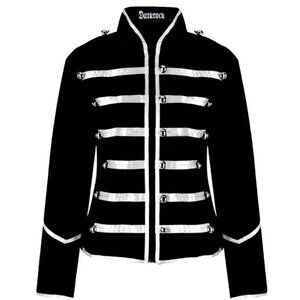 Prime Quality Handmade Women's Black Silver Ladies Jacket Steampunk Military